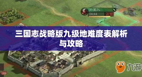 三国志战略版九级地难度表解析与攻略